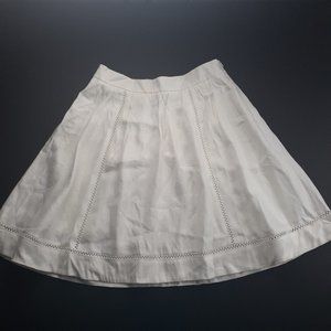 Ann Taylor Ivory Linen Blend A-Line Skirt